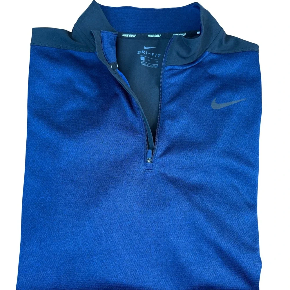 Nike Golf‎ Dri-Fit 1/4 Zip Pullover Mens XL Blue Long Sleeve Athletic Shirt